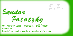 sandor pototzky business card